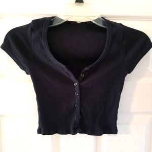 American Apparel Crop Henley